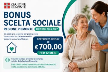Regione Piemonte - Nuovo Bando Scelta Sociale - Buono domiciliarità 2026/2027